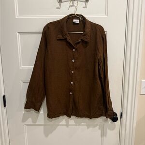 Chico's Rich Brown Casual Button Down Shirt